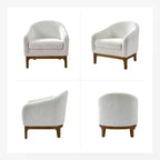 Fauteuil Kiian Boucle avec pieds en bois massif | HULALA HOME