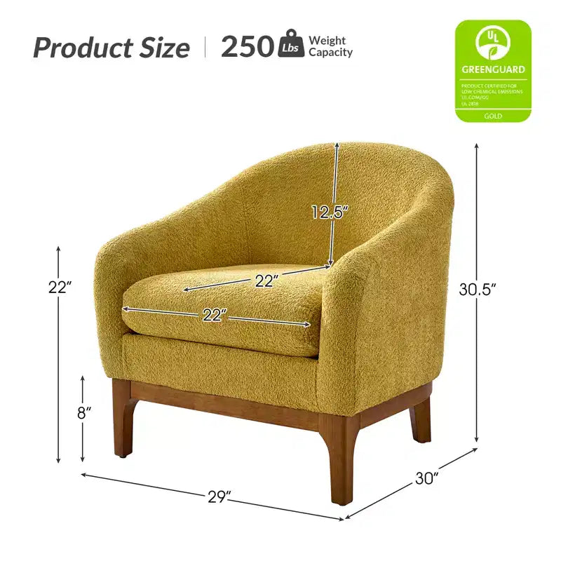 Fauteuil Kiian Boucle avec pieds en bois massif | HULALA HOME
