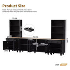 Meuble TV mural 3 pièces, centre de divertissement avec étagères pour téléviseurs jusqu'à 70 pouces, meuble console média avec tiroirs pour salon et chambre