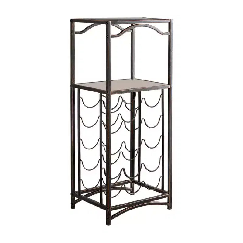 Kings Brand Furniture Range-bouteilles en métal Biola d'une capacité de 15 bouteilles, organiseur de rangement, cuivre brossé