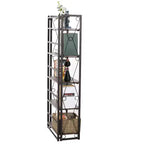 Étagère pliable VECELO, bibliothèque pliable à 5 niveaux, étagère de rangement industrielle en métal pour salon ou chambre, marron