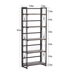 Étagère pliable VECELO, bibliothèque pliable à 5 niveaux, étagère de rangement industrielle en métal pour salon ou chambre, marron