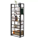 Étagère pliable VECELO, bibliothèque pliable à 5 niveaux, étagère de rangement industrielle en métal pour salon ou chambre, marron