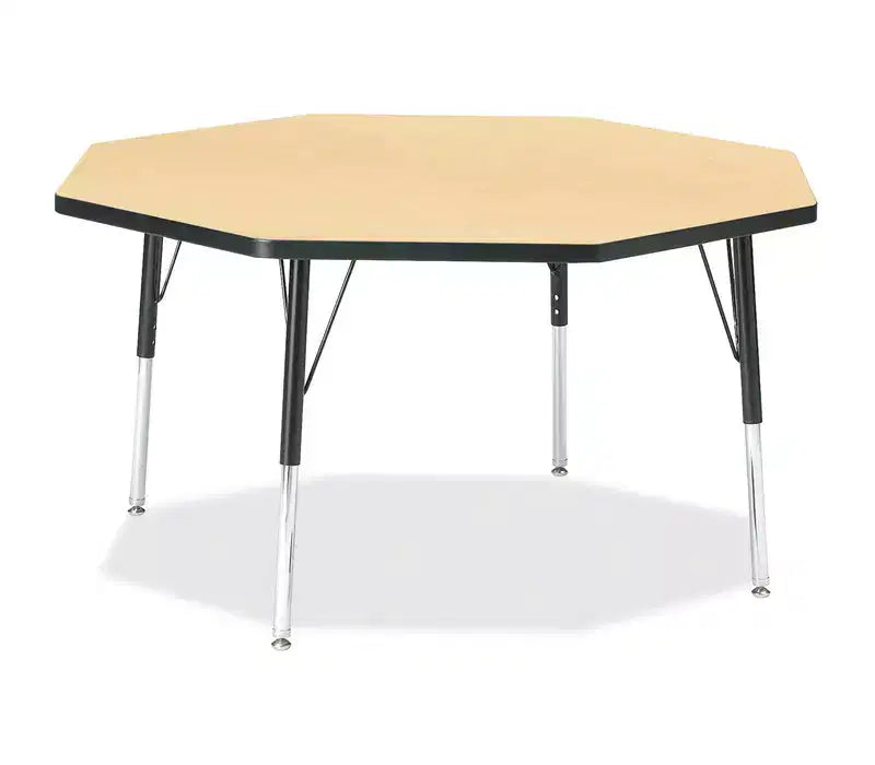 Jonti-Craft Berries Elementary Height Color Top Octagon Table 48 x 48 in Black