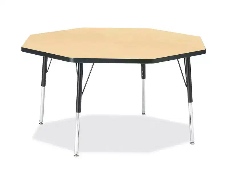 Table octogonale Jonti-Craft Berries, hauteur enfant, plateau de couleur, 48 x 48 po, noire