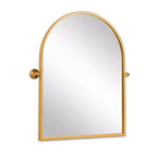 MAYEERTY Miroir mural d'appoint arqué à angle droit avec cadre en métal doré 36 x 24 x 2
