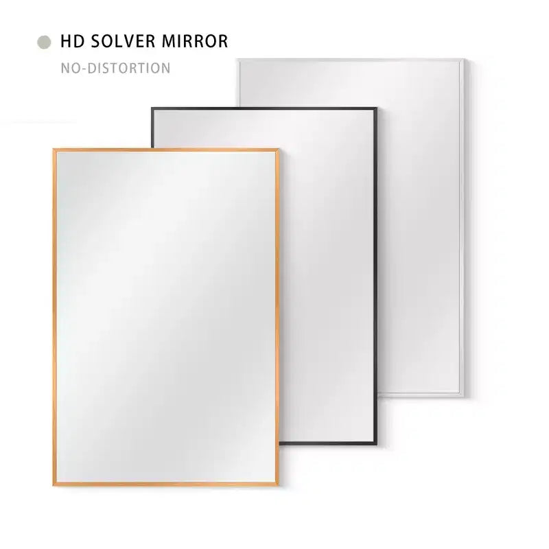 MAYEERTY Miroir Mural Rectangulaire Noir 91x61x1,5 cm, en Aluminium à Bord Mince