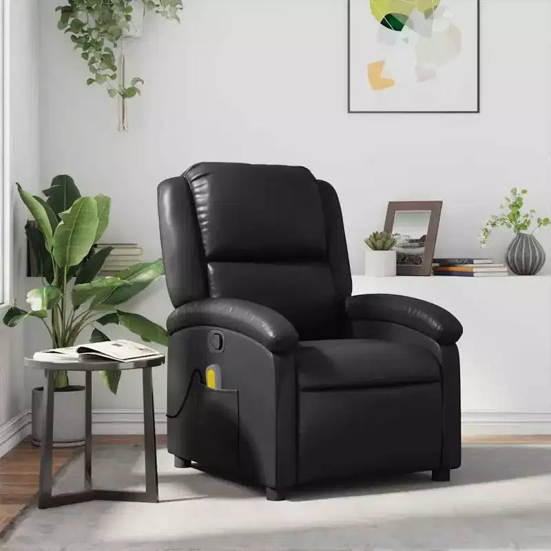 vidaXL Fauteuil de massage inclinable noir - Dossier et repose-pieds réglables pour une relaxation optimale