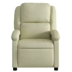 vidaXL Fauteuil inclinable à oreilles Canapé inclinable Mobilier d'assise Cuir véritable - Crème Inclinaison manuelle sans massage