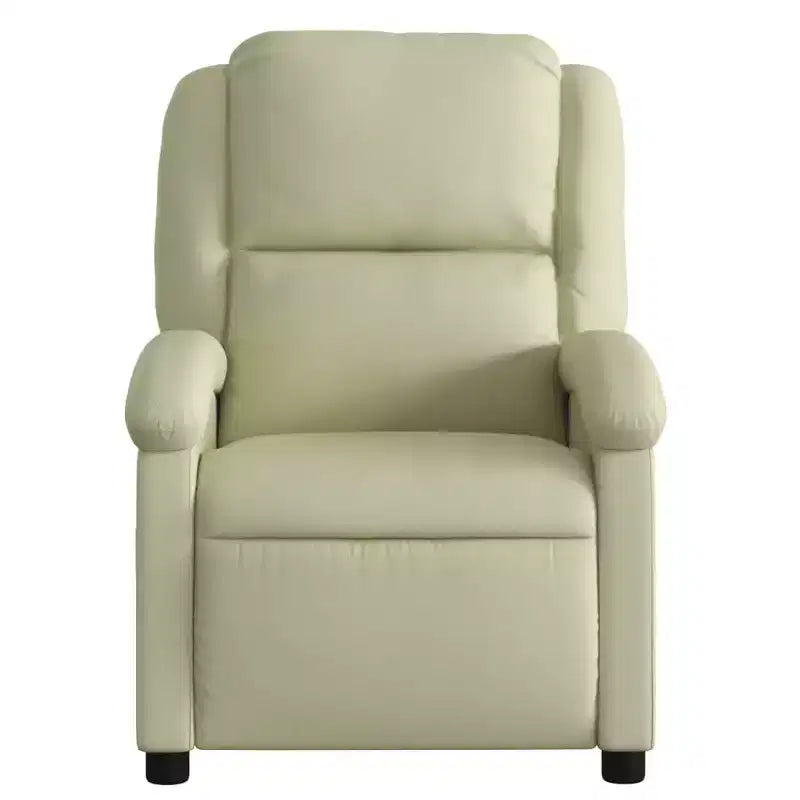 vidaXL Fauteuil inclinable à oreilles Canapé inclinable Mobilier d'assise Cuir véritable - Crème Inclinaison manuelle sans massage