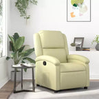 vidaXL Fauteuil inclinable à oreilles Canapé inclinable Mobilier d'assise Cuir véritable - Crème Inclinaison manuelle sans massage