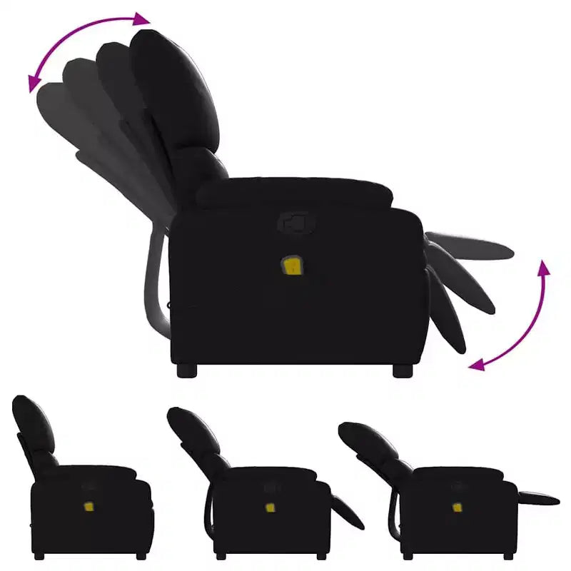 vidaXL Fauteuil de massage inclinable Similicuir noir, métal, contreplaqué, individuel