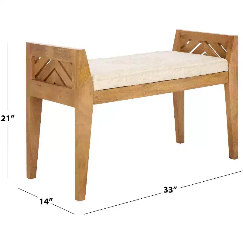 Banc en bois Hamburg - BCH3702 - Beige/Naturel - Safavieh
