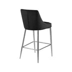 Tabouret Karina en velours noir, lot de 2, Meridian Furniture