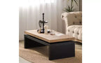 TUYOHW Table basse moderne en bois avec plateau flottant, table de salon rectangulaire élégante, table de canapé industrielle