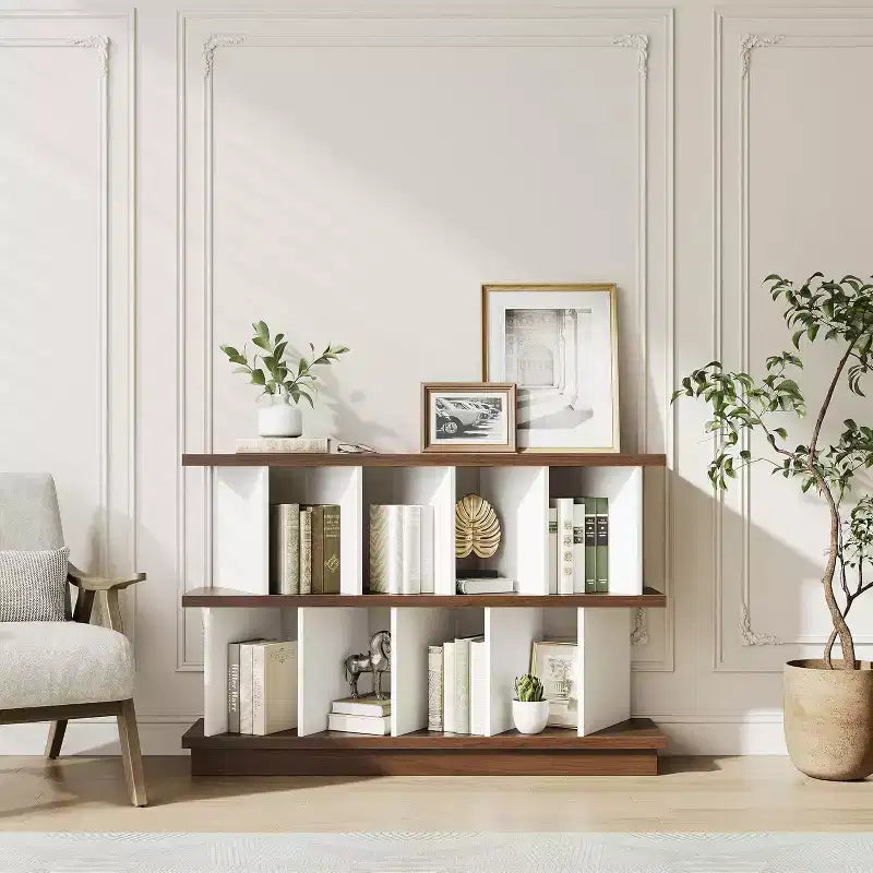 Étagère basse à 8 cubes – Meuble TV en bois avec panneaux arrière amovibles, meuble de rangement d'appoint moderne pour salon, chambre à coucher
