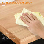 Îlot de cuisine FAMYYT en placage de bois de caoutchouc noir de 56 po avec étagère réglable, étagères à 1 porte, 4 roulettes avec tiroirs profonds