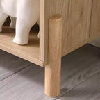 Meuble de rangement Mid-Century avec portes en rotin, étagères réglables, étagères ouvertes, meuble d'appoint Boho pour salon, entrée - Panipeachy