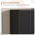 Meuble à chaussures COZONY 31.5 avec étagères réglables, armoire de rangement pour chaussures en bois avec portes cannelées pour entrée, salon