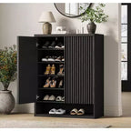 COZONY 31.5 Shoe Cabinet with Adjustable Shelves, Fluted Door Wooden Shoe Storage Cabinet for Entryway Living Room