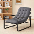 Fauteuil d'appoint moderne GDFStudio Ellis en tissu avec structure en métal