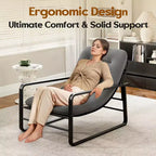 Fauteuil d'appoint moderne GDFStudio Ellis en tissu avec structure en métal