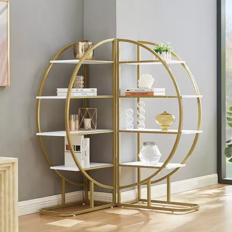 Étagère ouverte modulaire GDFStudio Beau Modern à 4 niveaux en bois et acier