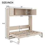 Lit escamotable pleine grandeur Whisen avec armoires de rangement