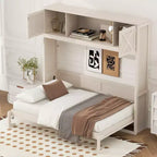 Lit escamotable pleine grandeur Whisen avec armoires de rangement