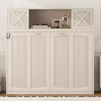 Lit escamotable pleine grandeur Whisen avec armoires de rangement