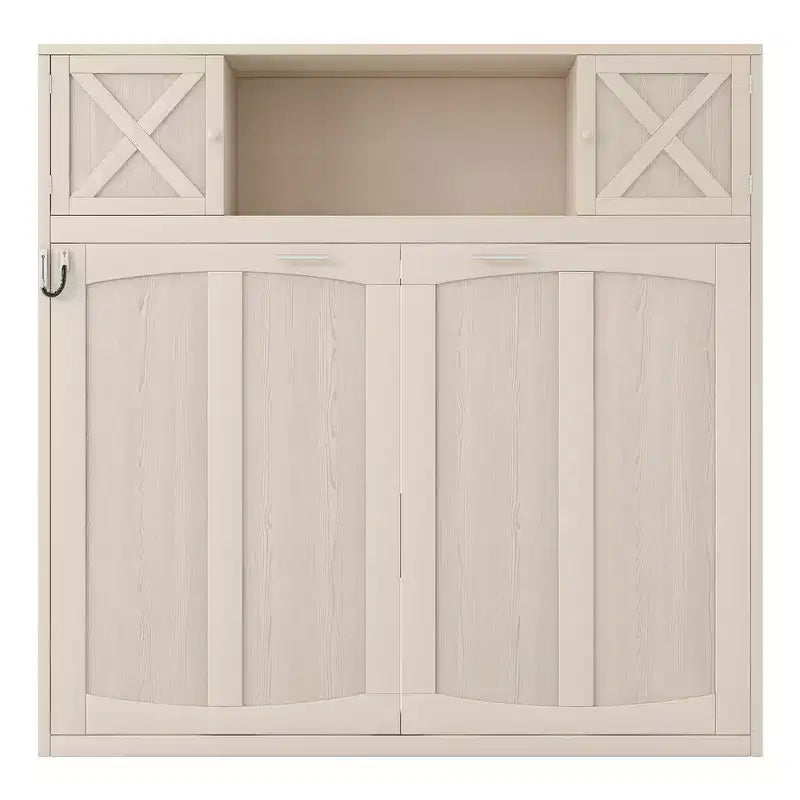 Lit escamotable pleine grandeur Whisen avec armoires de rangement