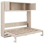 Lit escamotable pleine grandeur Whisen avec armoires de rangement