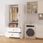 COZONY Armoire de rangement à 2 portes, buffet/bahut en MDF à panneau plat pour chambre, salle à manger et maison