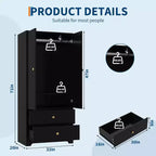 COZONY Armoire de rangement à 2 portes, buffet/bahut en MDF à panneau plat pour chambre, salle à manger et maison