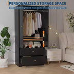 COZONY Armoire de rangement à 2 portes, buffet/bahut en MDF à panneau plat pour chambre, salle à manger et maison