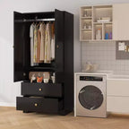 COZONY Armoire de rangement à 2 portes, buffet/bahut en MDF à panneau plat pour chambre, salle à manger et maison
