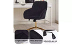 TUYOHW Chaise de bureau ergonomique de luxe, chaise de bureau à domicile en velours avec base en métal plaqué or, chaise pivotante réglable