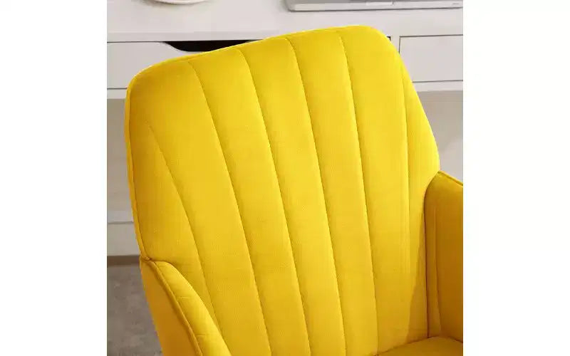 TUYOHW Chaise de bureau ergonomique de luxe, chaise de bureau à domicile en velours avec base en métal plaqué or, chaise pivotante réglable