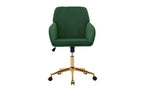 TUYOHW Chaise de bureau ergonomique de luxe, chaise de bureau à domicile en velours avec base en métal plaqué or, chaise pivotante réglable