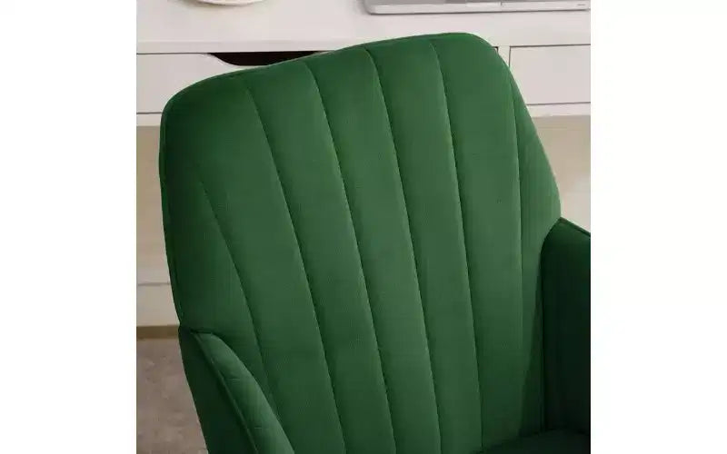 TUYOHW Chaise de bureau ergonomique de luxe, chaise de bureau à domicile en velours avec base en métal plaqué or, chaise pivotante réglable