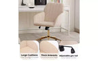 TUYOHW Chaise de bureau ergonomique de luxe, chaise de bureau à domicile en velours avec base en métal plaqué or, chaise pivotante réglable