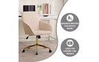 TUYOHW Chaise de bureau ergonomique de luxe, chaise de bureau à domicile en velours avec base en métal plaqué or, chaise pivotante réglable