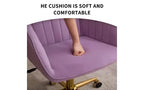 TUYOHW Chaise de bureau ergonomique de luxe, chaise de bureau à domicile en velours avec base en métal plaqué or, chaise pivotante réglable