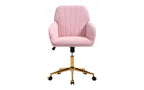TUYOHW Chaise de bureau ergonomique de luxe, chaise de bureau à domicile en velours avec base en métal plaqué or, chaise pivotante réglable