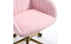 TUYOHW Chaise de bureau ergonomique de luxe, chaise de bureau à domicile en velours avec base en métal plaqué or, chaise pivotante réglable