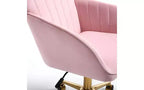 TUYOHW Chaise de bureau ergonomique de luxe, chaise de bureau à domicile en velours avec base en métal plaqué or, chaise pivotante réglable
