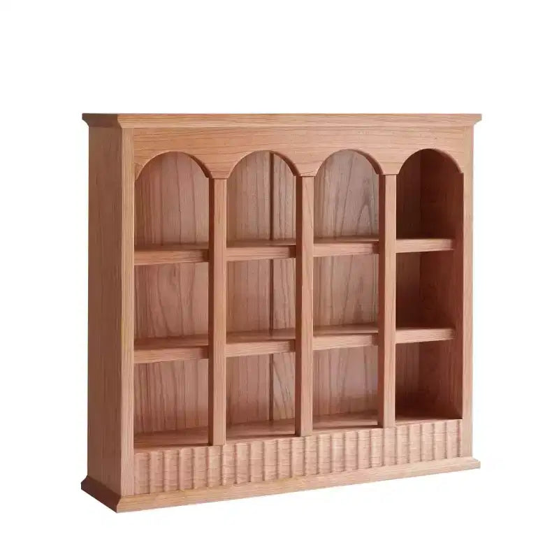 Meuble de Rangement Vintage en Merisier Massif, Étagères de Comptoir de Cuisine avec Casiers Arches pour Épices ou Tasses à Thé - Panipeachy