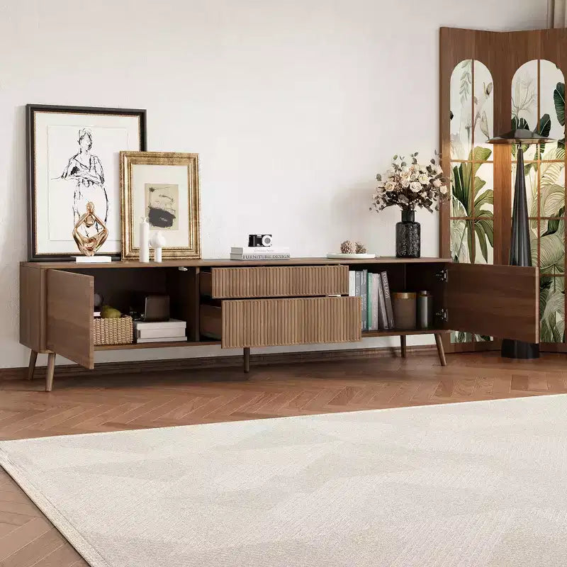 JVNOXK Meuble TV moderne de 178 cm avec rangements, compatible avec les télévisions jusqu'à 80 pouces, idéal pour les salons