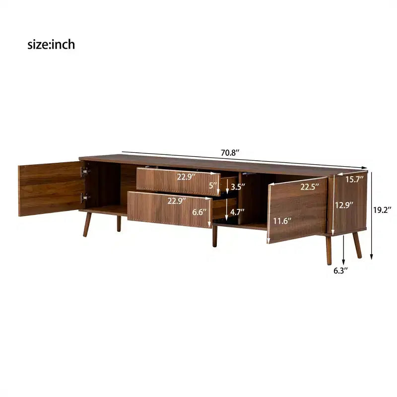 JVNOXK Meuble TV moderne de 178 cm avec rangements, compatible avec les télévisions jusqu'à 80 pouces, idéal pour les salons