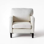 Fauteuil de lecture moderne Okak avec accoudoirs et dossier, chaise confortable avec cadre en bois, chaise de salon pour salle d'attente, salle de réception